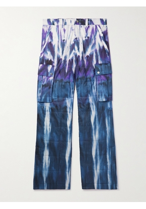 AMIRI - Flared Tie-Dyed Quilted Shell Cargo Trousers - Men - Purple - IT 44