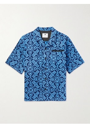 MARINE SERRE - Cotton-Terry Jacquard Shirt - Men - Blue - XS