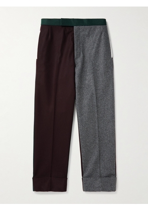 Thom Browne - Tapered Wool Trousers - Men - Burgundy - 1