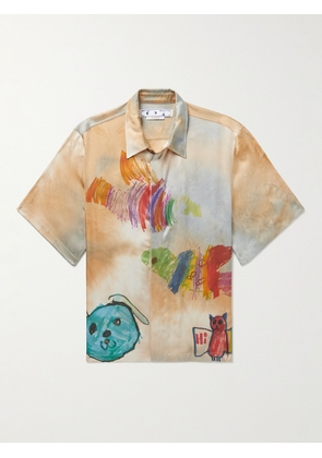 OFF-WHITE - Printed Satin Shirt - Men - Neutrals - S