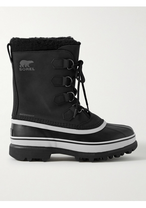 SOREL - Caribou™ Faux Shearling-Trimmed Nubuck and Rubber Snow Boots - Men - Black - US 7