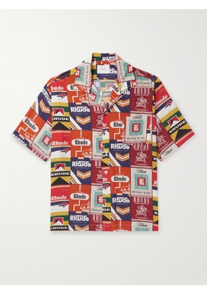 RHUDE - Cigaretta Camp-Collar Printed Silk-Twill Shirt - Men - Red - XS