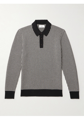 Mr P. - Bridget Striped Merino Wool Polo Shirt - Men - Black - XS