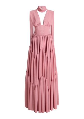 Harithand Exclusive Cara Mia Ruffled Silk Georgette Maxi Dress - Moda Operandi