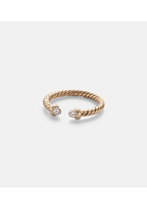 David Yurman CablespiraÂ® Micro 18kt gold ring with diamonds