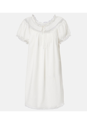 Doen Daphne lace-trimmed cotton poplin minidress