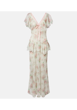 Doen Amelisse floral silk georgette maxi dress
