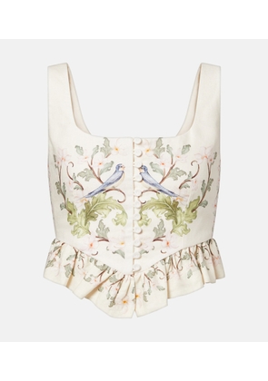 Agua by Agua Bendita Eslabon printed linen top