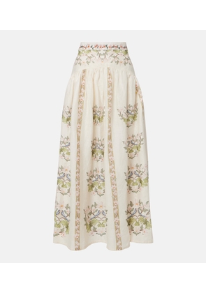 Agua by Agua Bendita Curua floral linen midi skirt