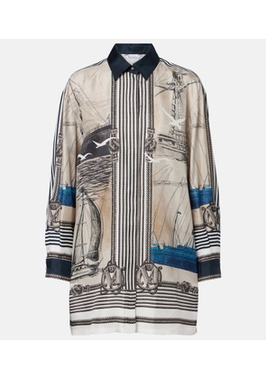 Max Mara Oversized printed silk twill shirt