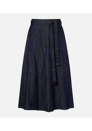 'S Max Mara Belted denim midi skirt