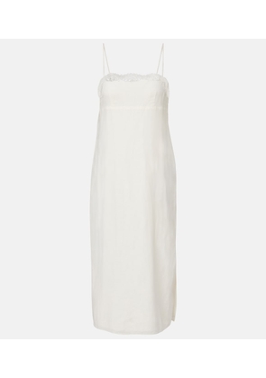 Posse Darya embroidered linen and cotton midi dress
