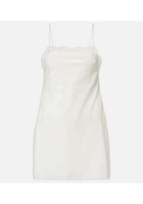 Posse Darya embroidered cotton and silk minidress