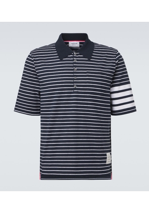 Thom Browne 4-Bar striped cotton polo shirt