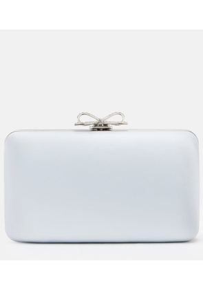 Self-Portrait Bow embellished satin clutch