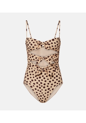 Valentino Polka-dot cutout swimsuit
