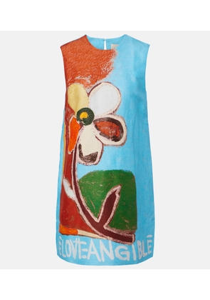 Alemais x MLAK Lenny printed linen-blend minidress