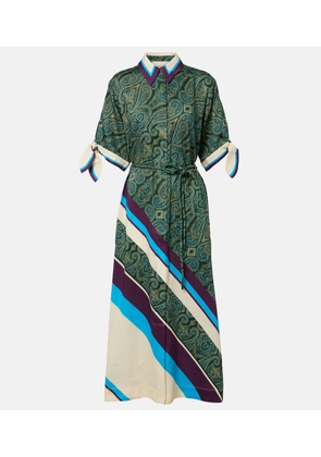 Alemais Joni printed linen-blend shirt dress