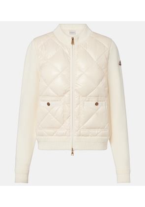 Moncler Down-paneled cotton cardigan