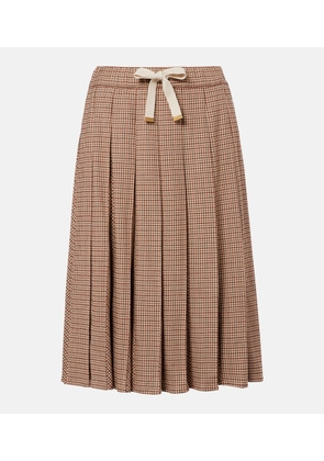 Moncler Checked pleated midi skirt