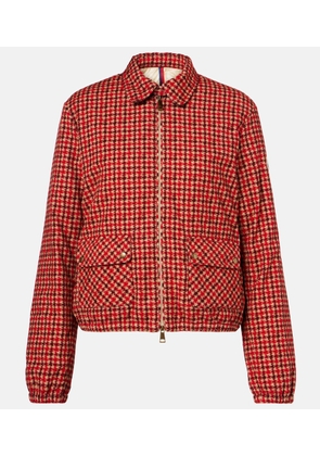 Moncler Lanset houndstooth cotton down jacket