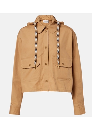 Moncler Hooded cotton-blend jacket