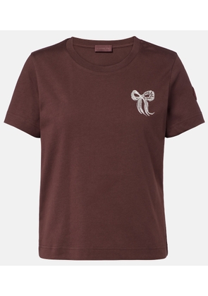 Moncler Embroidered cotton jersey T-shirt