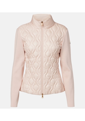 Moncler Down-paneled cotton cardigan