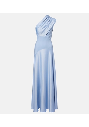 Solace London Gabriela one-shoulder crepe and satin gown