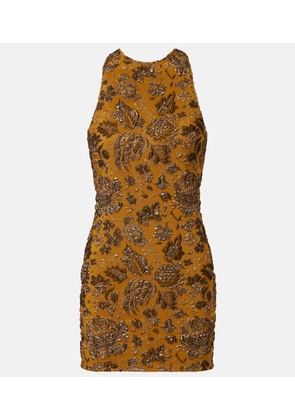 Saint Laurent Floral brocade minidress