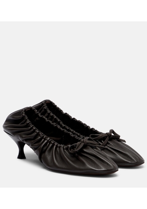 Herbert Levine Gather Around ruched leather pumps