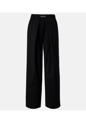 Loewe Logo wool mid-rise straight pants