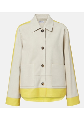 Loewe Leather-trimmed suede jacket