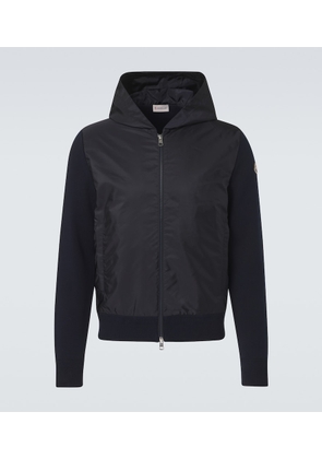 Moncler Tricot hooded cotton-blend jacket
