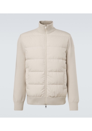 Moncler Tricot down-paneled virgin wool cardigan