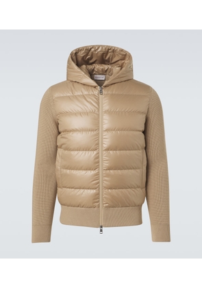 Moncler Tricot down-paneled virgin wool cardigan
