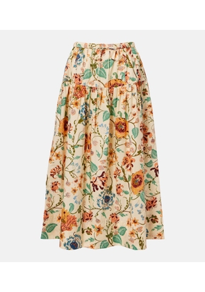 Ulla Johnson Theodora floral cotton midi skirt