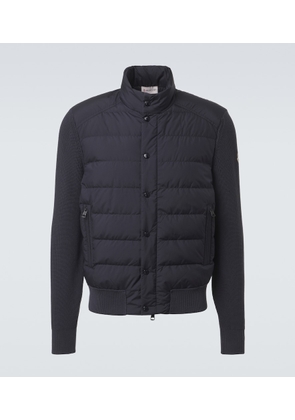 Moncler Down-paneled cotton-blend cardigan