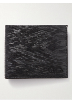 SALVATORE FERRAGAMO - Gancini Logo-Appliquéd Textured-Leather Billfold Wallet - Men - Black