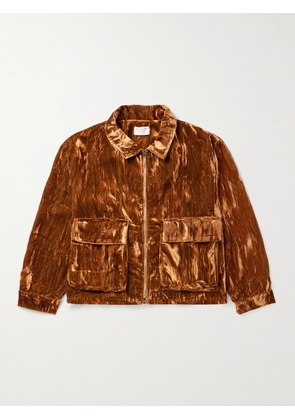COLLINA STRADA - Mechanic Crushed-Velvet Jacket - Men - Brown - S