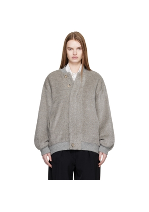 Lauren Manoogian SSENSE Exclusive Gray Brushed Bomber Jacket