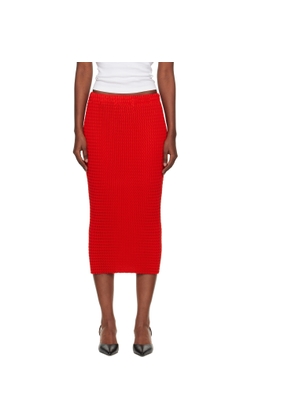 ISSEY MIYAKE Red October Spongy-58 Midi Skirt