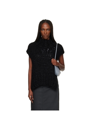 ISSEY MIYAKE Black November Silk Mohair Hand-Knit Vest