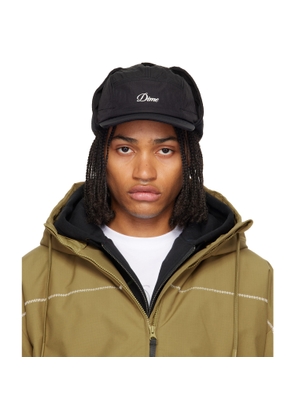 Dime Black Cursive Earflap Cap