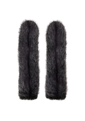 Anna Sui SSENSE Exclusive Gray Mink Faux-Fur Mittens