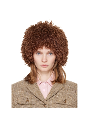 Anna Sui SSENSE Exclusive Brown Faux Fur Beanie