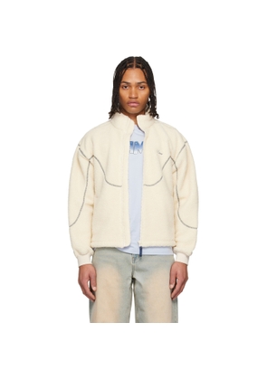 Dime Off-White Polar Fleece Sherpa Zip Jacket
