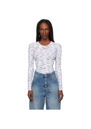 MM6 Maison Margiela White & Black Scoop Neck Bodysuit