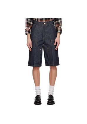 Carhartt Work In Progress Blue Nixon Double Knee Denim Shorts