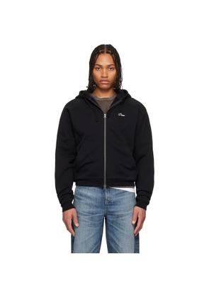 Dime Black Cursive Small Logo Zip Hoodie